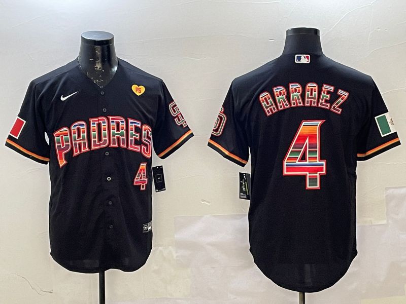Men San Diego Padres #4 Arraez Black Fashion Game 2025 Nike MLB Jersey style 2->san diego padres->MLB Jersey